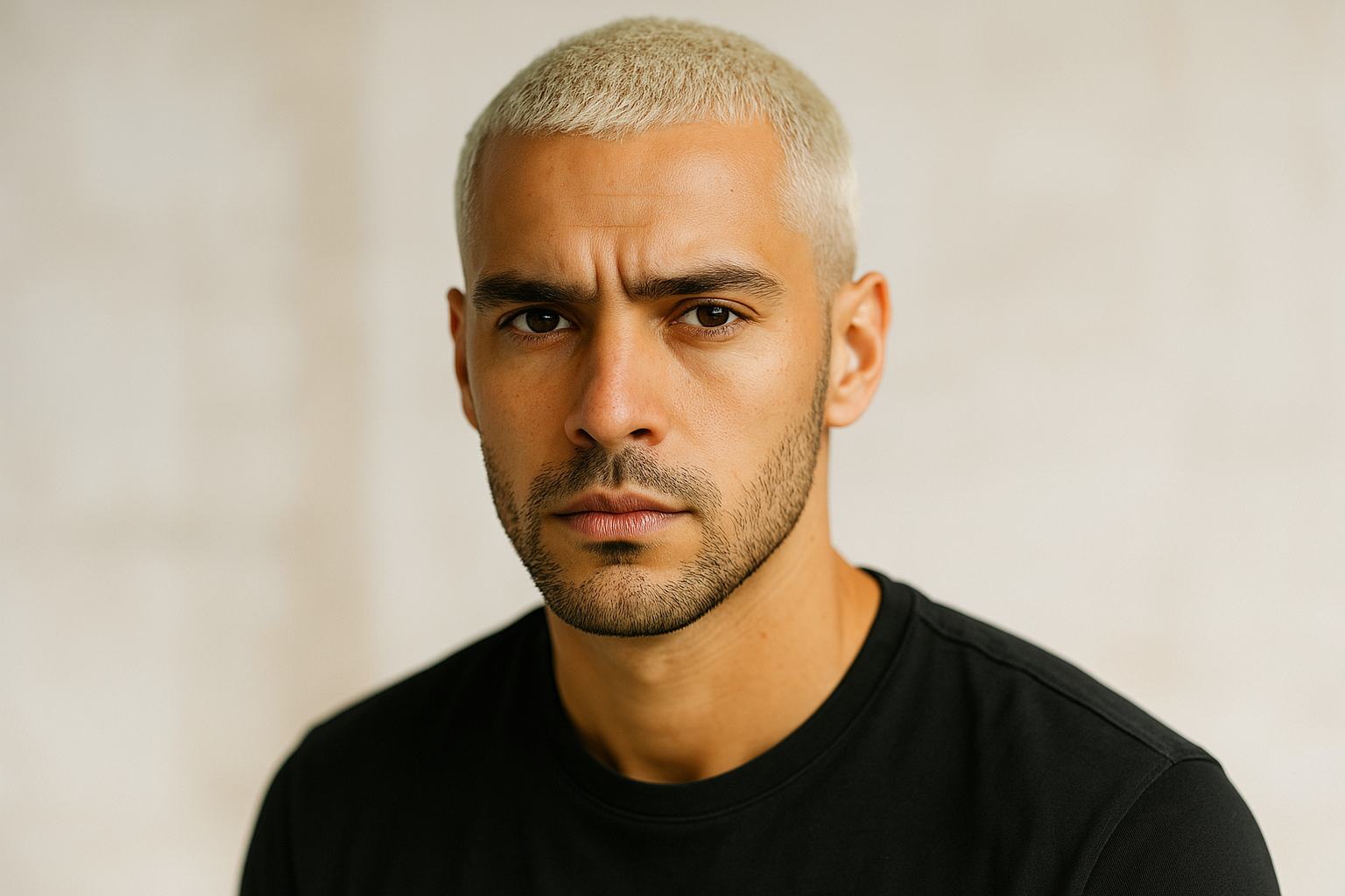 Bleached oder Blonder Buzz Cut Bild
