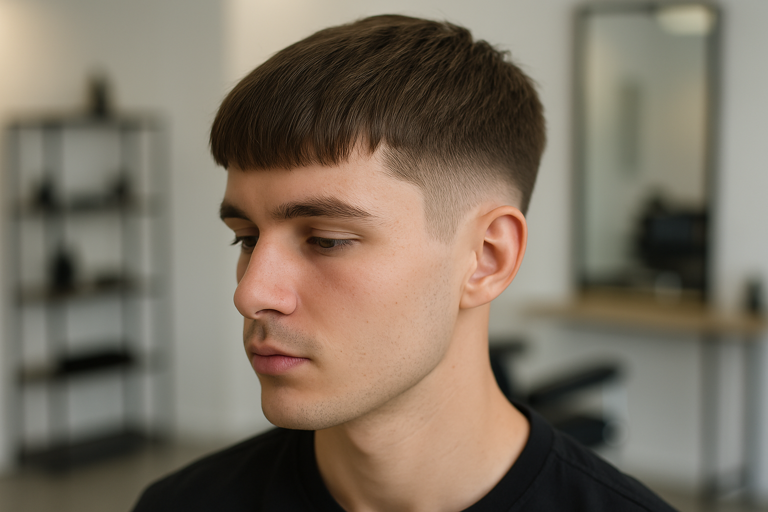 Burst Fade Fringe Haarschnitt Bild