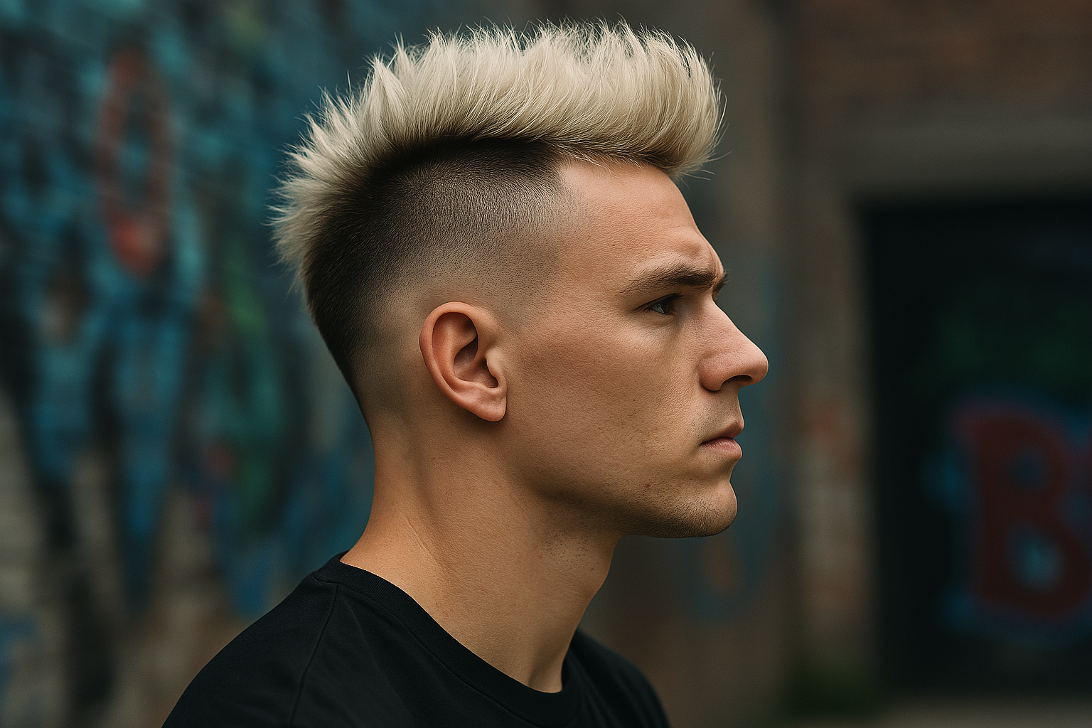 Burst Fade Mohawk Haarschnitt Bild