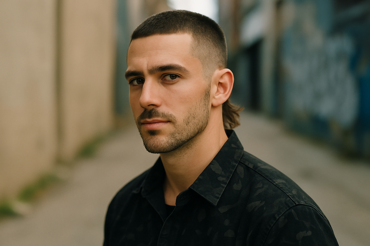 Buzz Cut Mullet Bild