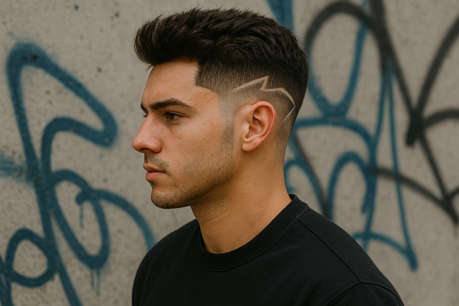 Taper Fade mit Design