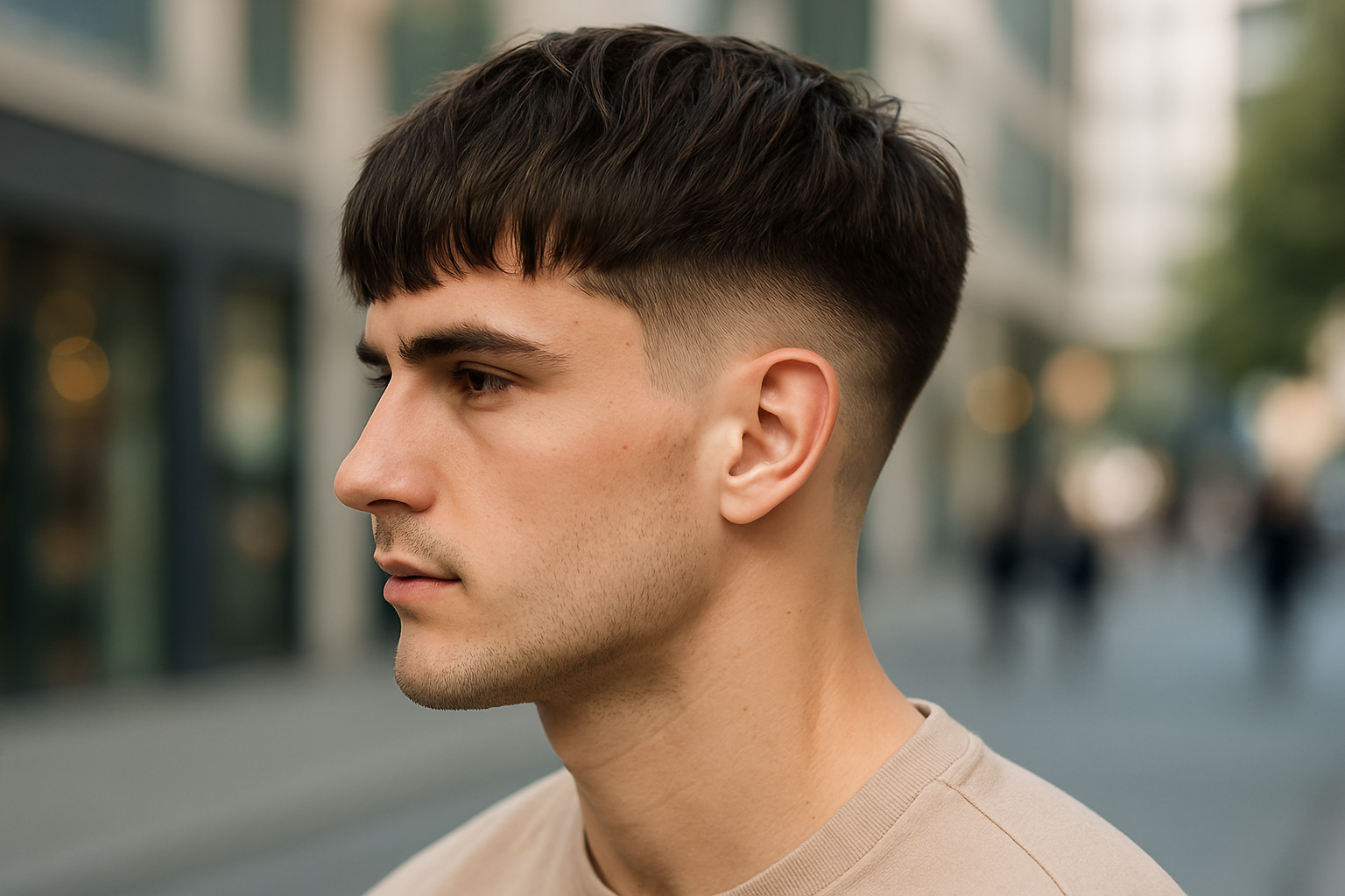 Drop Fade Fringe Frisur