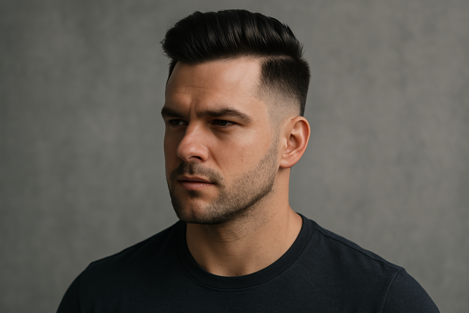 Kurzer Pompadour mit Fade