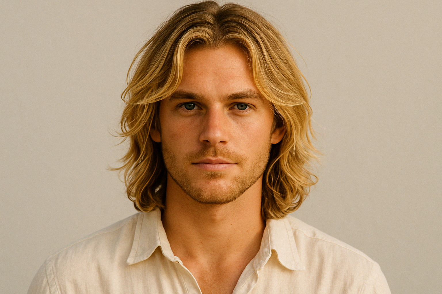Sun‑Bleached Layer Cut (Blonde Highlights)