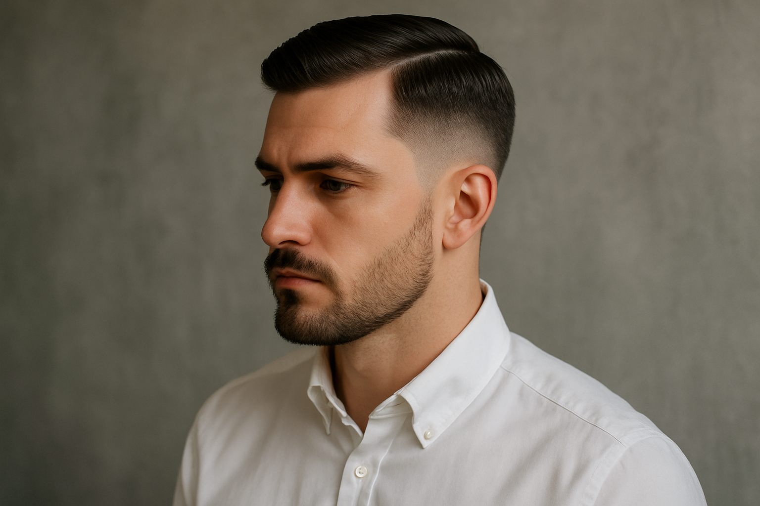 Taper Fade mit Seitenscheitel