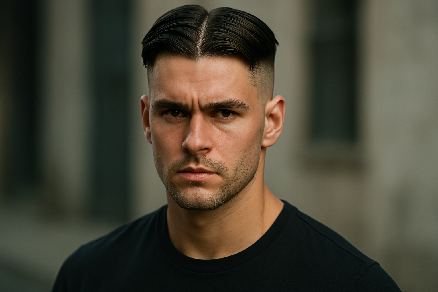 Undercut-Mittelscheitel