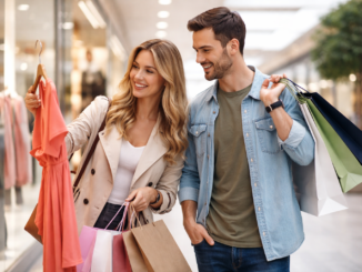 Mann und Frau Shopping