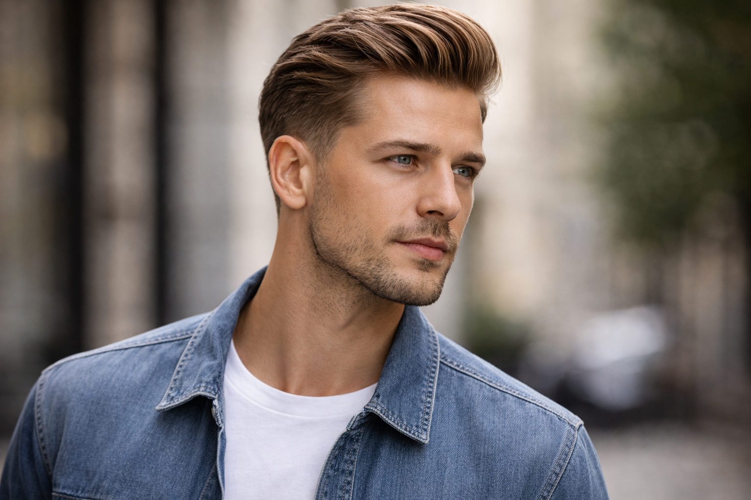Modern Slick Back Männer