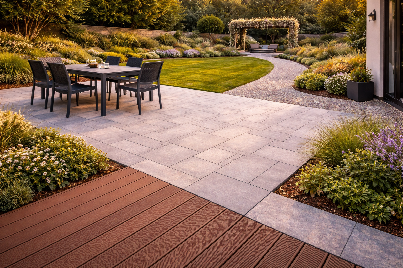 Robuste Bodenbeläge auf Terrasse