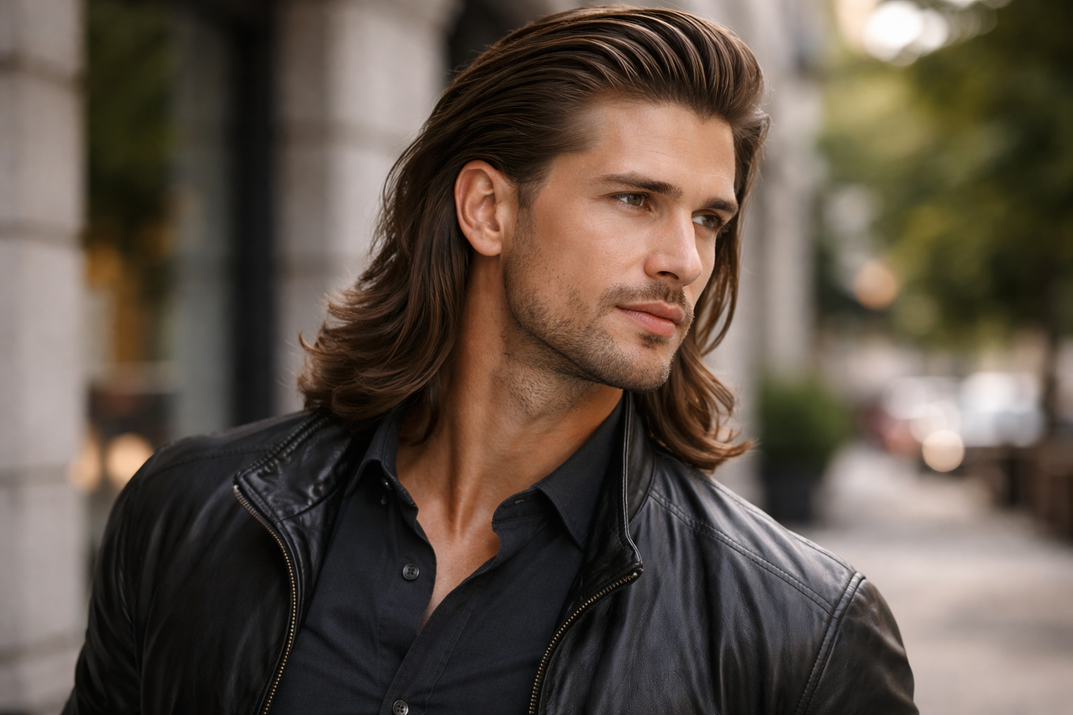 Slick Back Männer lang