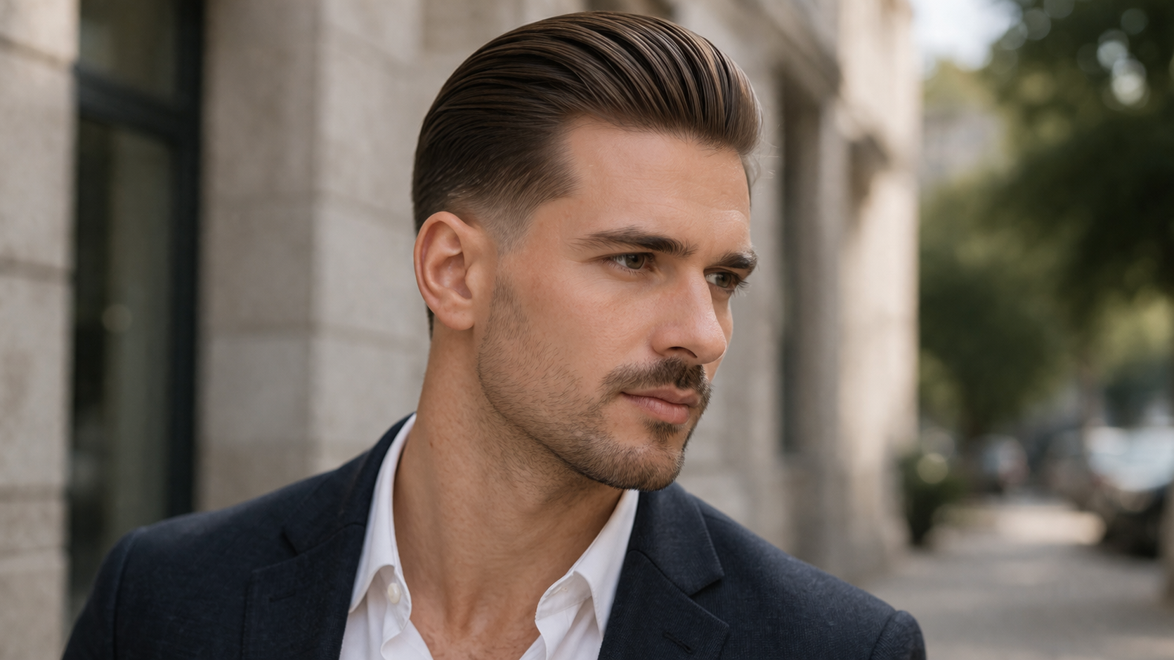 Slick Back Männer mit Übergang