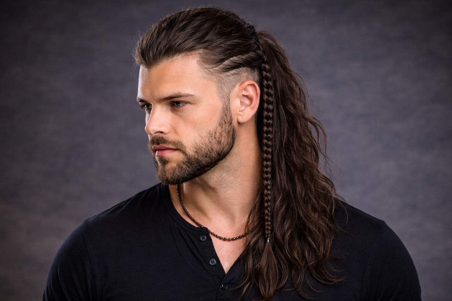 Mann mit Na'vi-inspiriertem Haarschnitt