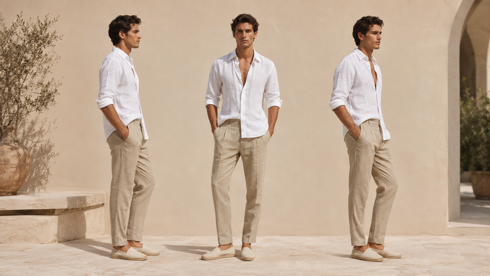 Leinenhemd und Leinenhose - der Mediterran-Look