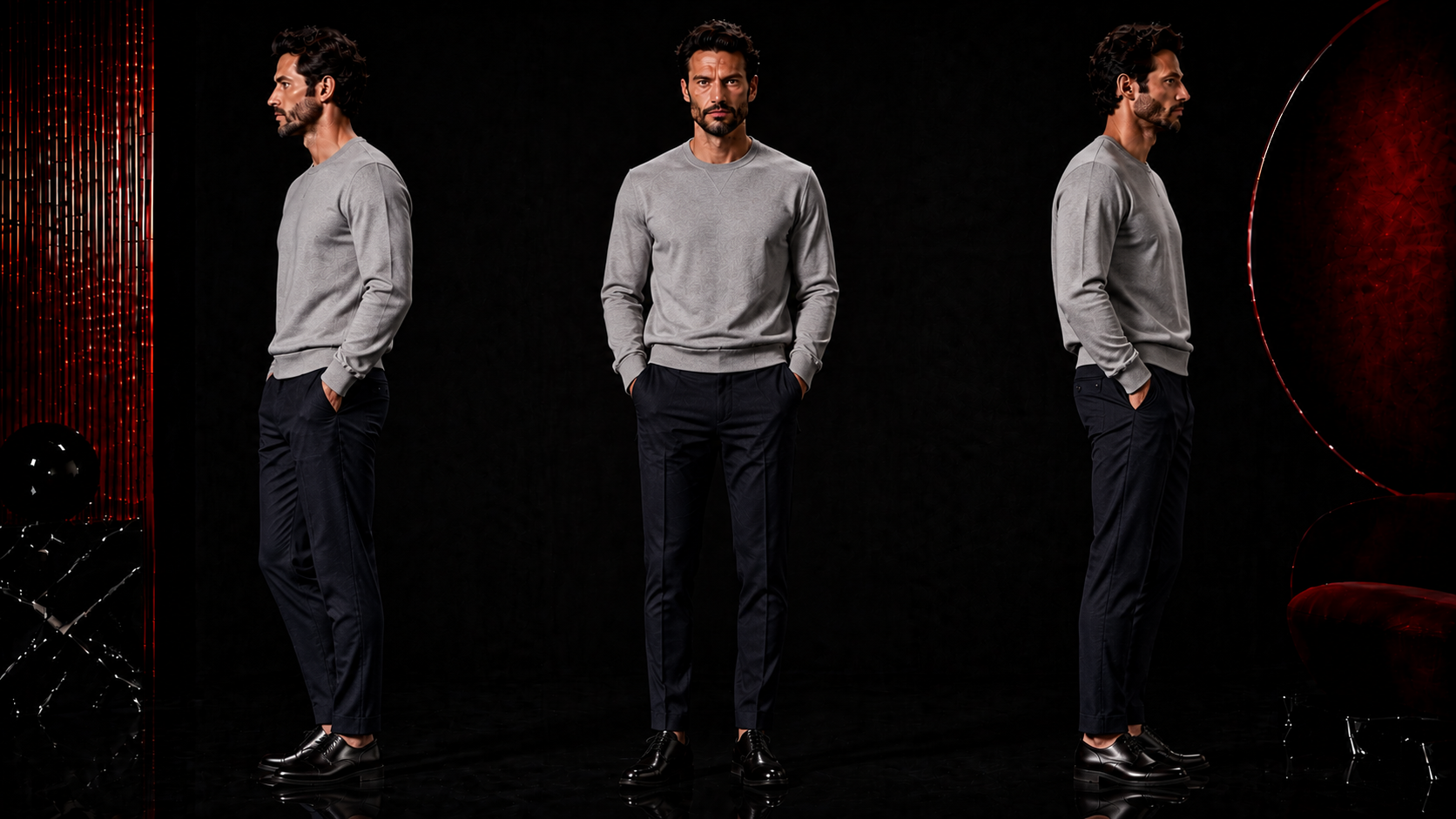 Sweatshirt und Anzughose