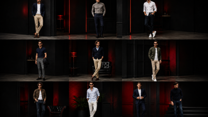 herren outfit sportlich elegant