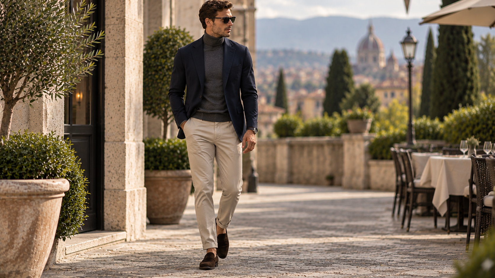 Rollkragen und Blazer