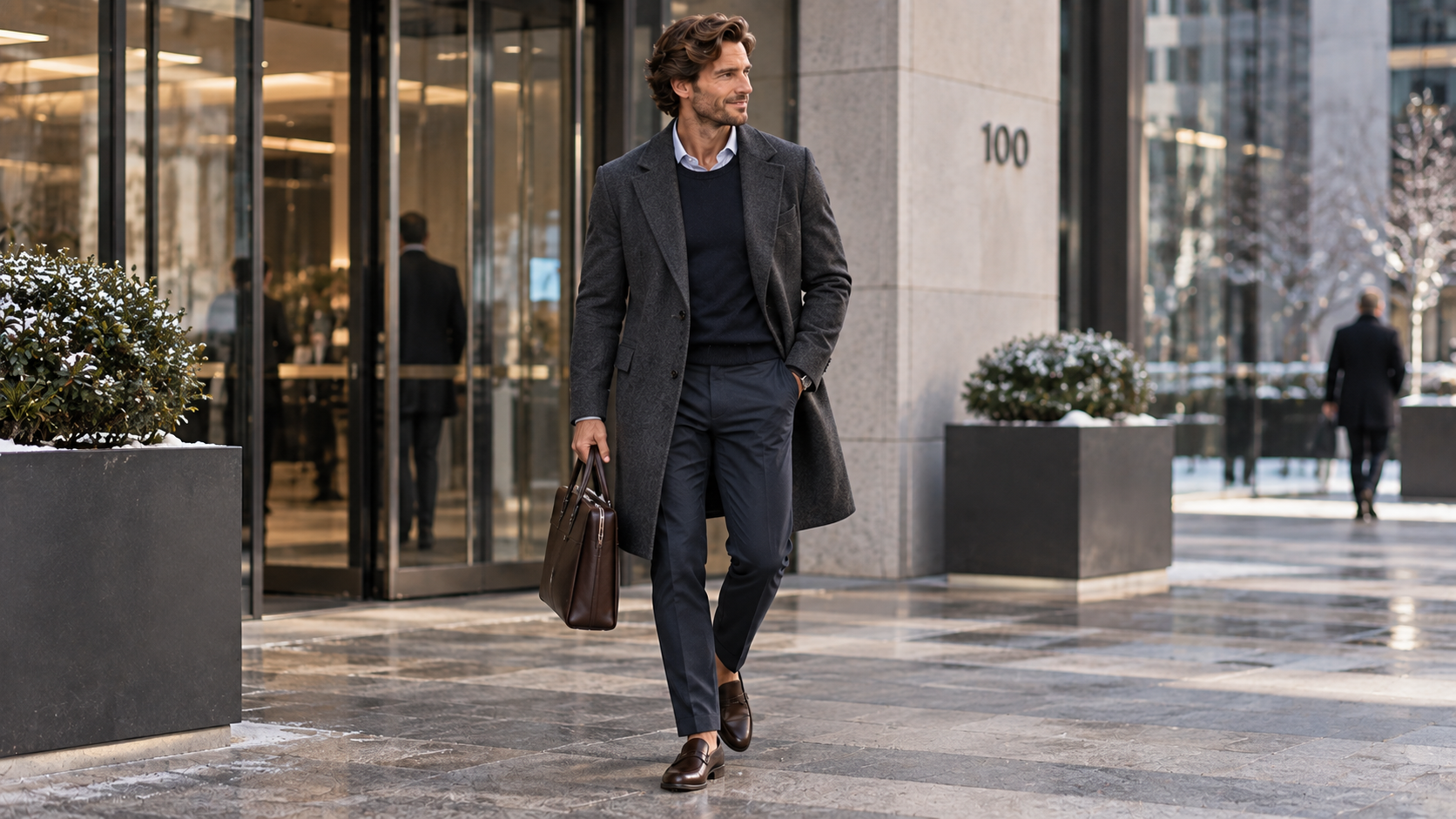 Wintermantel über Business Casual